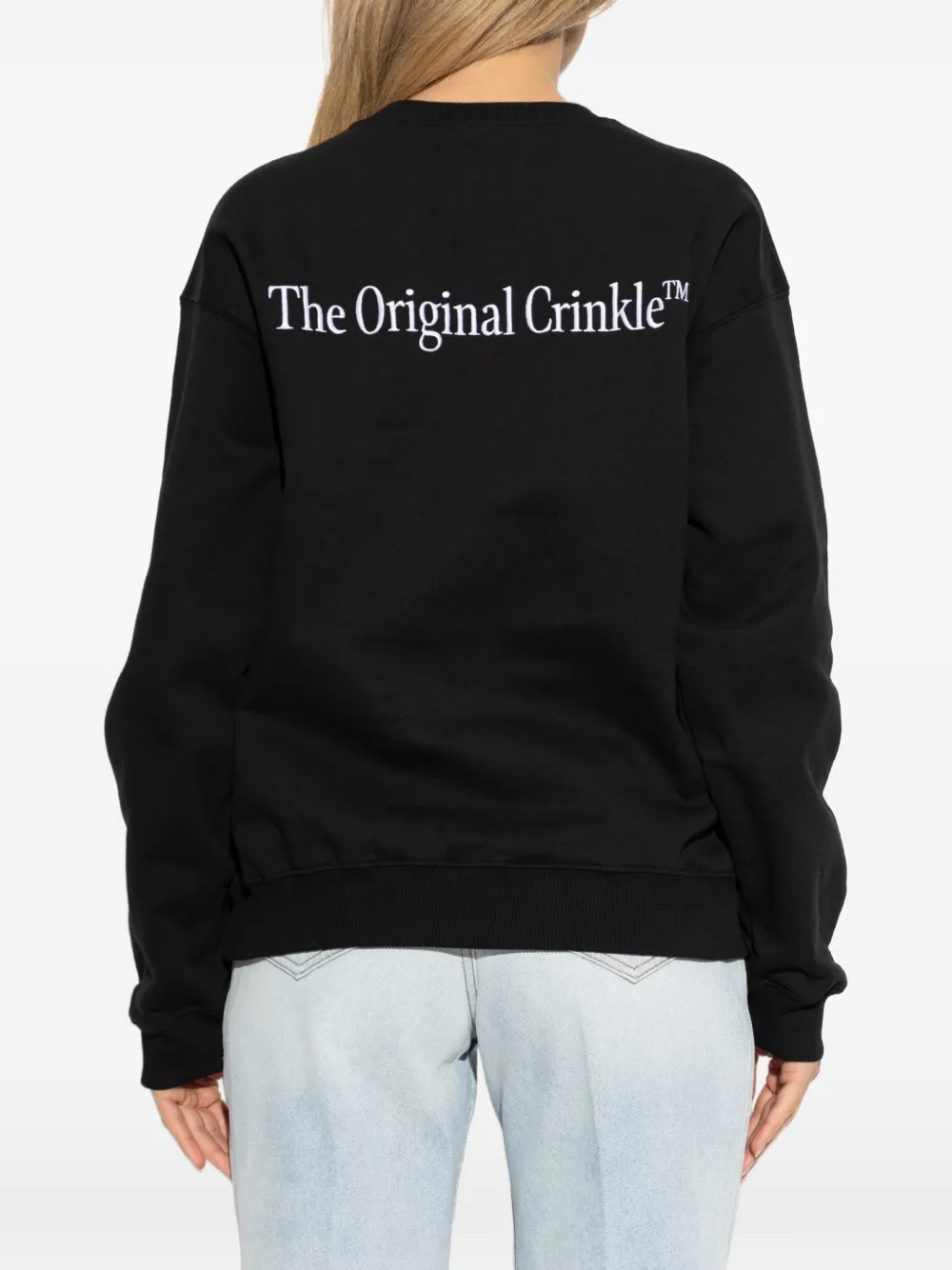 Hunza G Sweater met geborduurd logo Zwart
