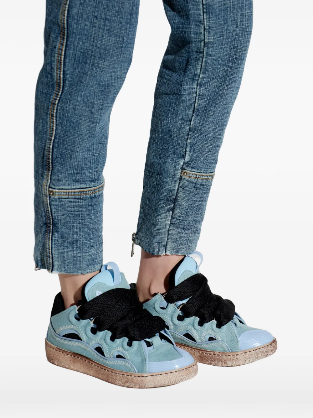 Lanvin Curb sneakers met vlakken Blauw