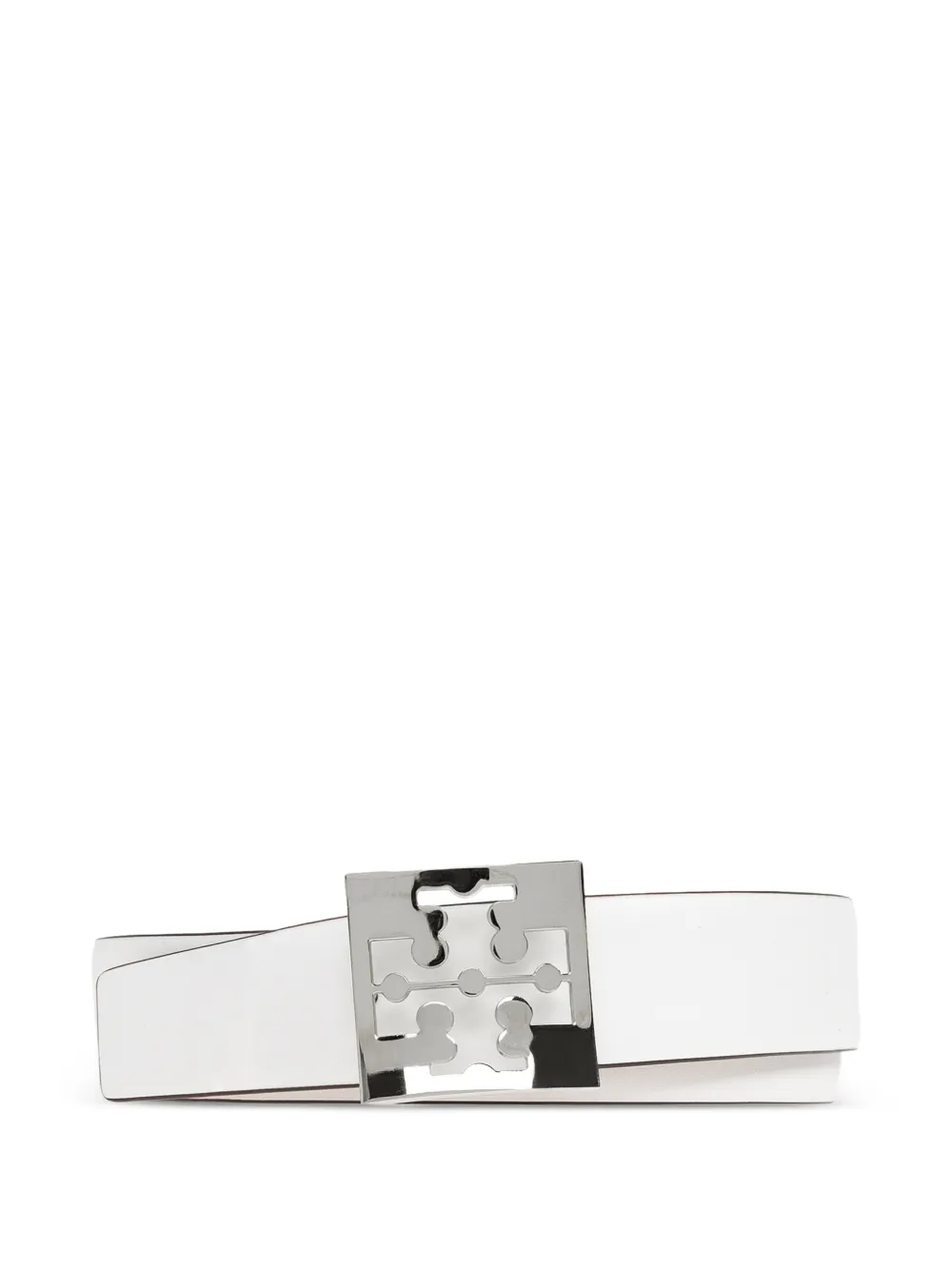 Tory Burch logo-plaque reversible belt - Bianco