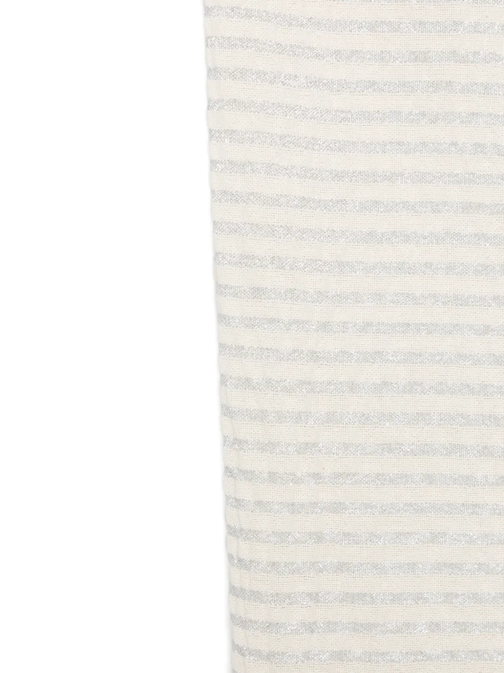 MC2 Saint Barth Kids Fouta Lurex gestreept strandlaken met franje Beige