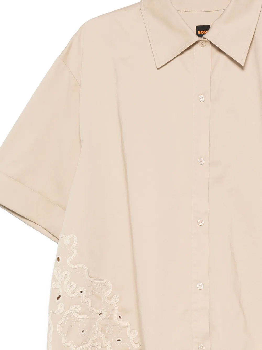 BOSS Overhemd met korte mouwen Beige