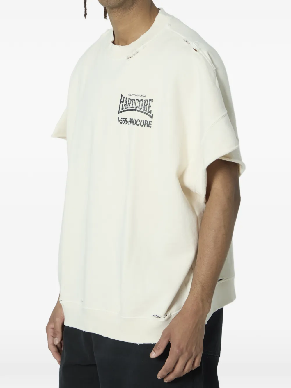 Willy Chavarria Hardcore Cotton T-shirt | Neutrals | FARFETCH AO