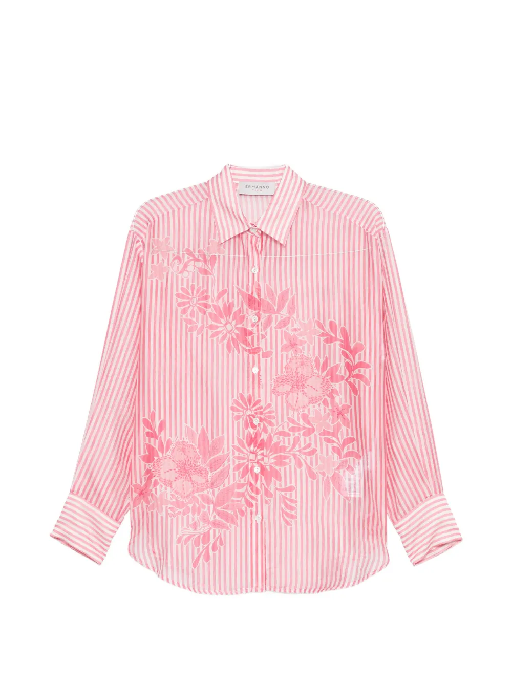 ERMANNO FIRENZE floral-print striped shirt - Pink