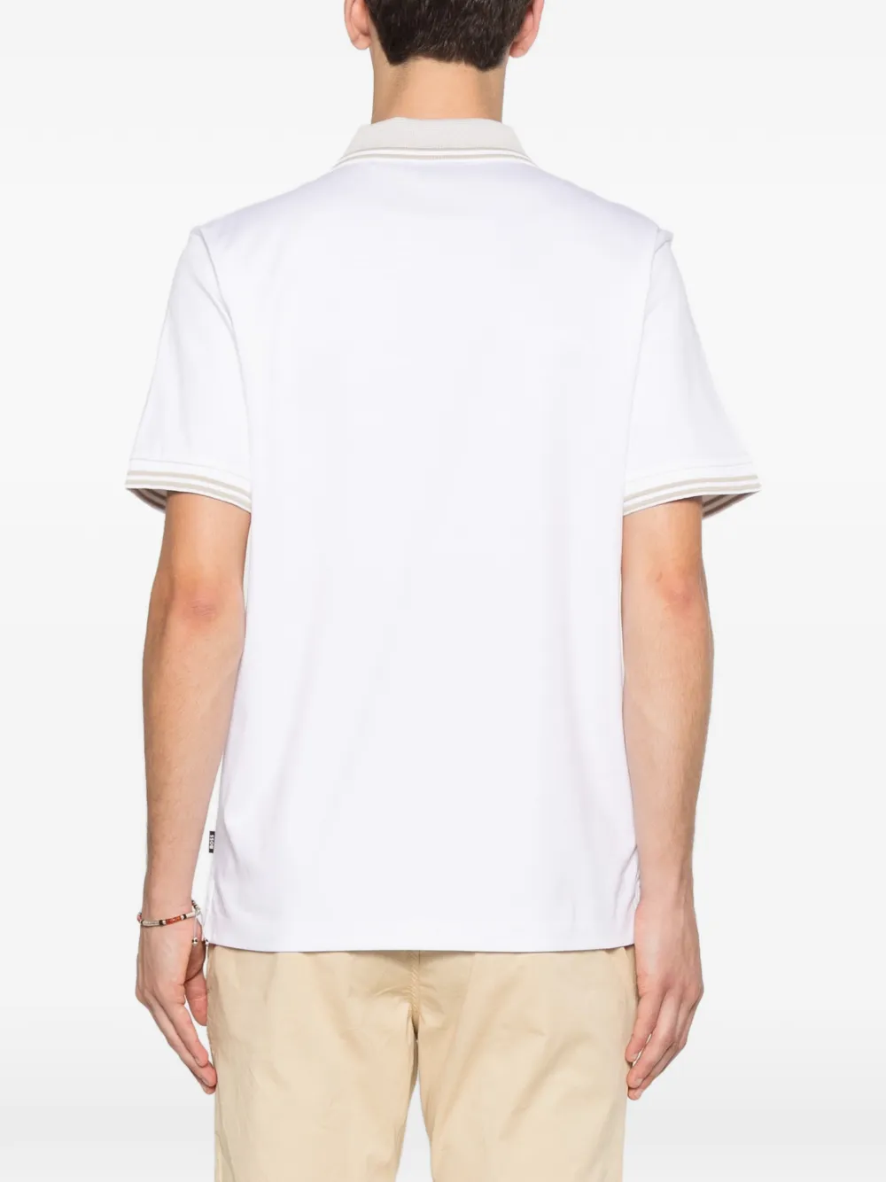 BOSS Poloshirt met afwerking Wit