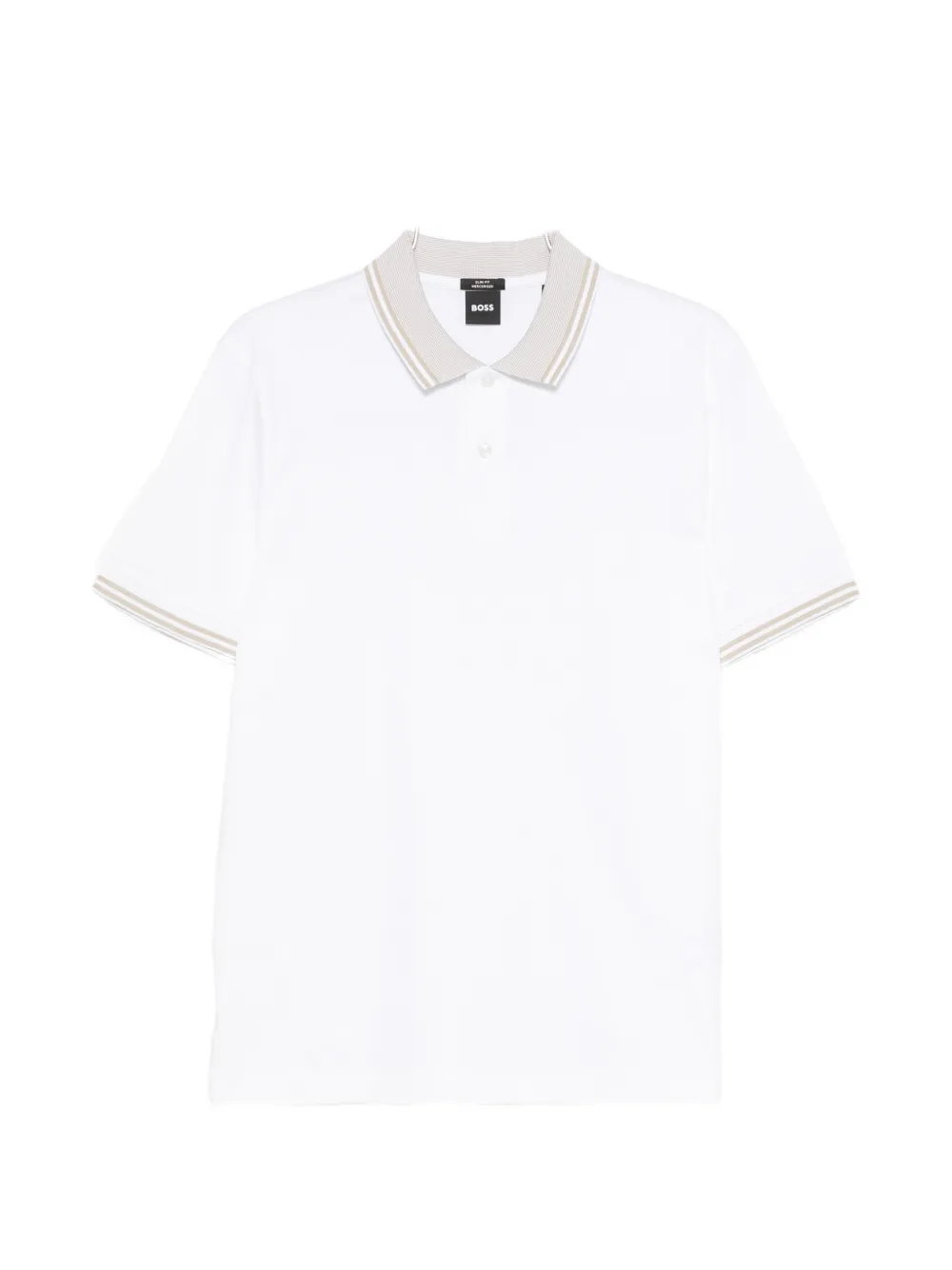 BOSS tipped-trim polo shirt - Bianco