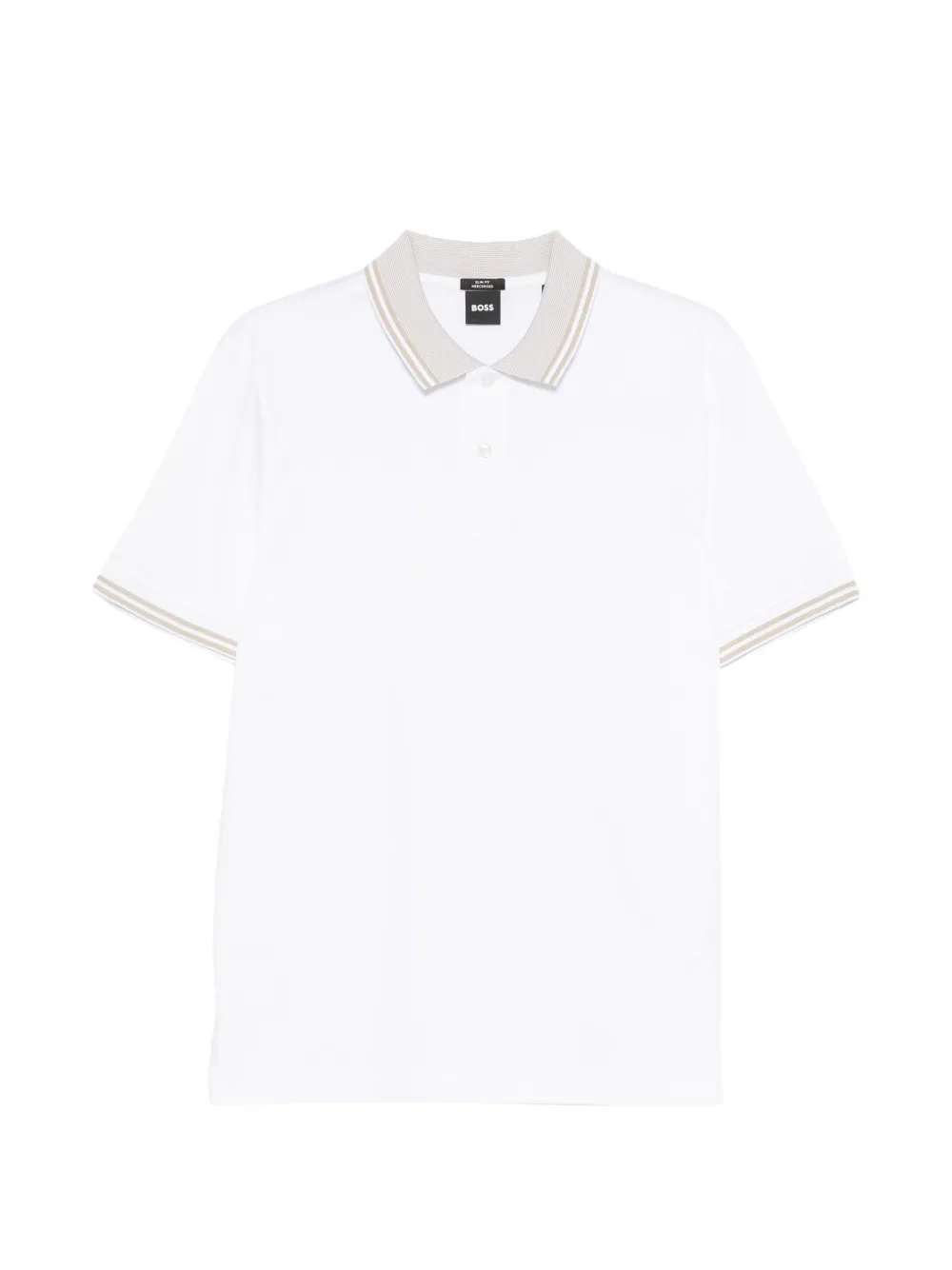 BOSS tipped-trim polo shirt - Bianco