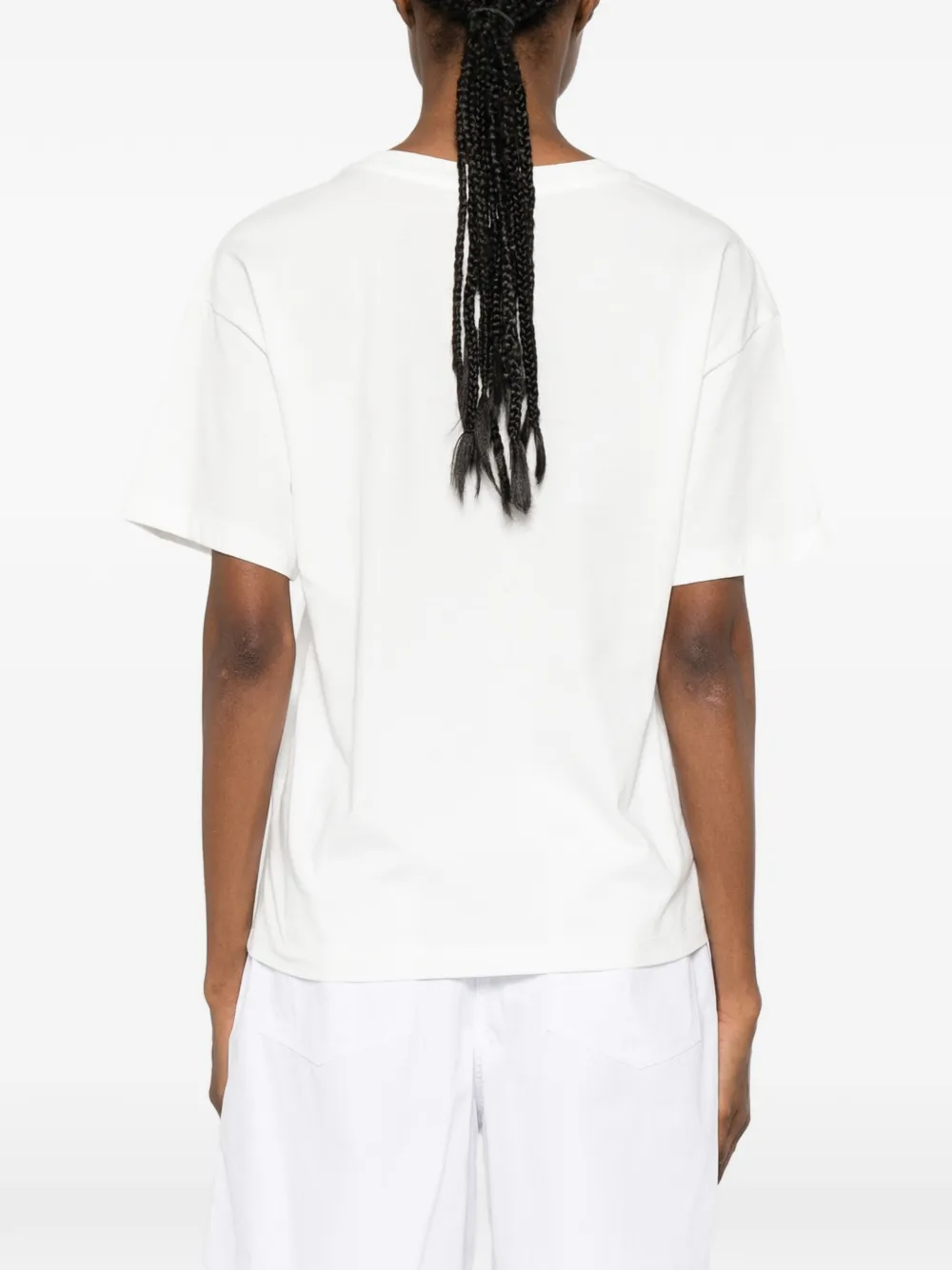 ERMANNO FIRENZE Katoenen T-shirt met grafische print Wit