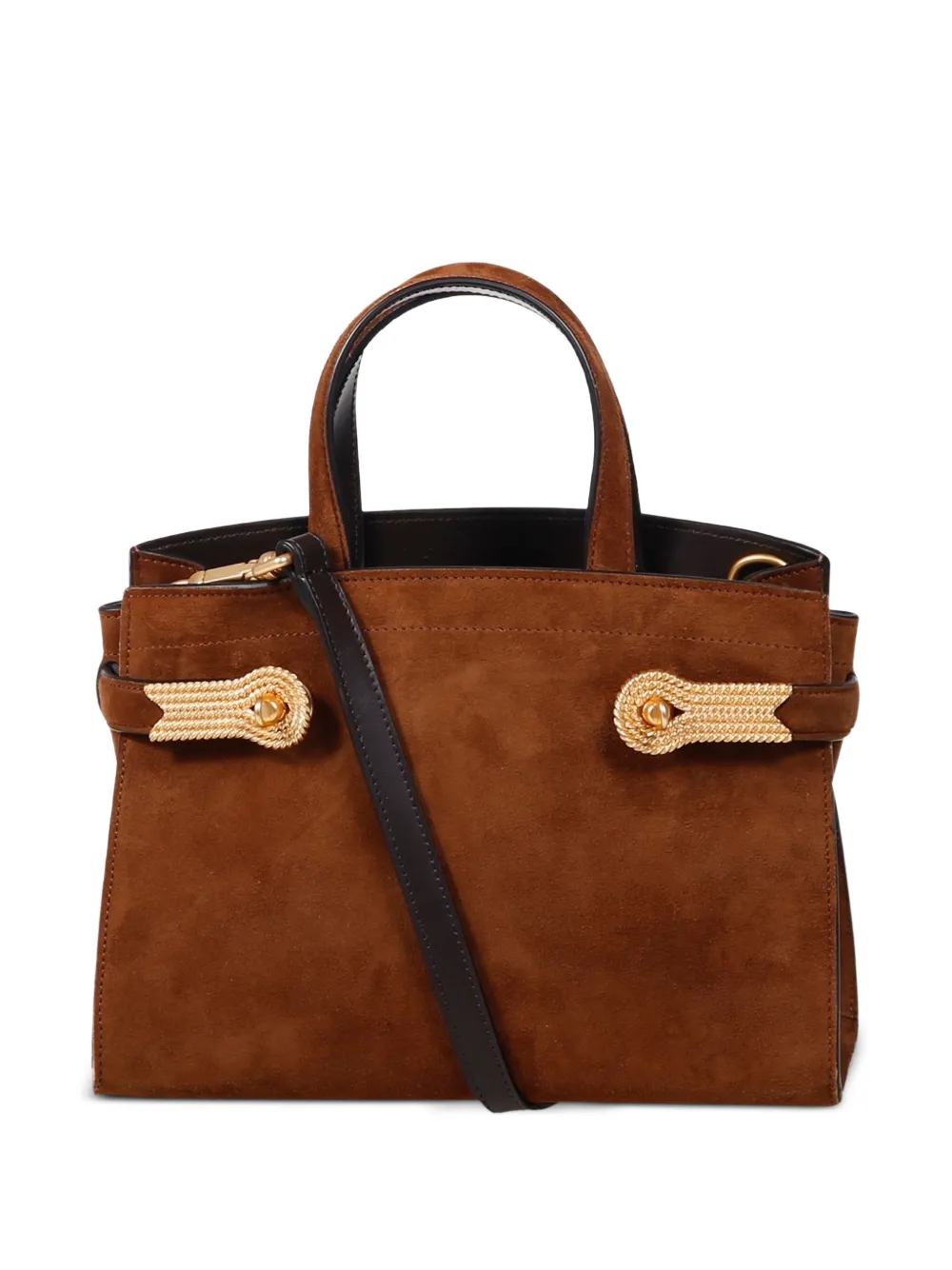 amato daniele mini Queen Dual suede tote bag - Marrone