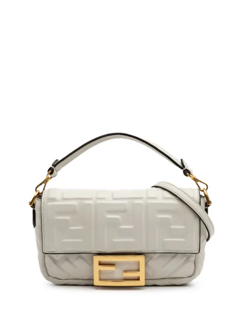 Fendi Pre-Owned сумка-сэтчел Mini Zucca Embossed Leather Baguette (2010-2025 годы)