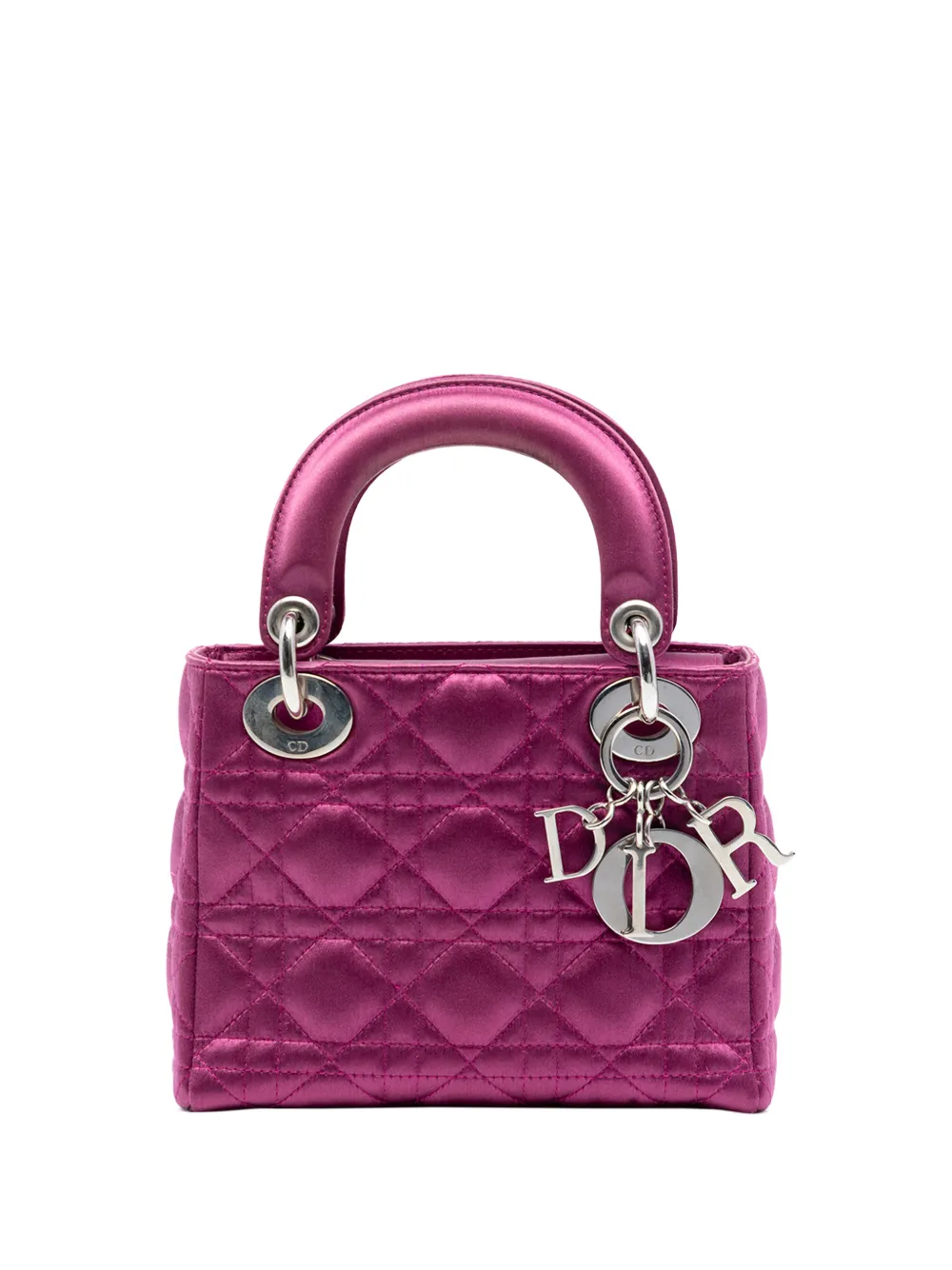 Christian Dior Pre-Owned 2011 Mini Satin Cannage Lady Dior satchel - Rosa