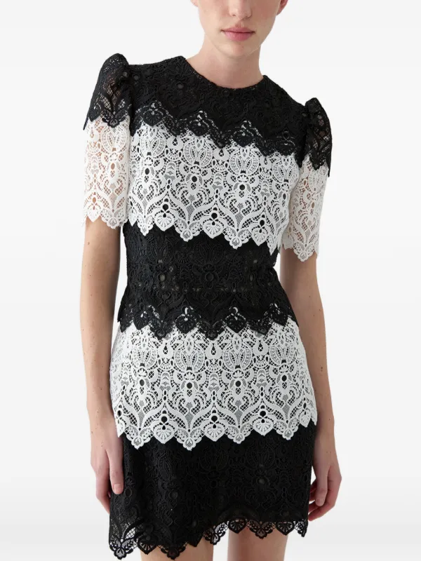 carolina herrera black lace dress Black lace and technical fabric cocktail dress Carolina Herrera For Sale at 1stDibs
