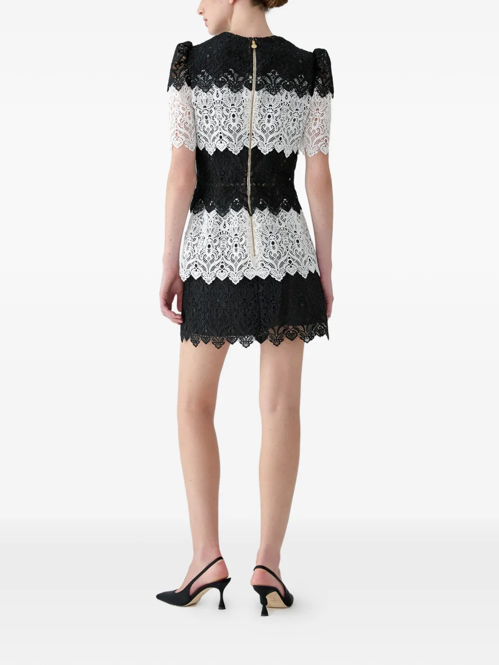 Carolina Herrera Mini-jurk met kant Zwart