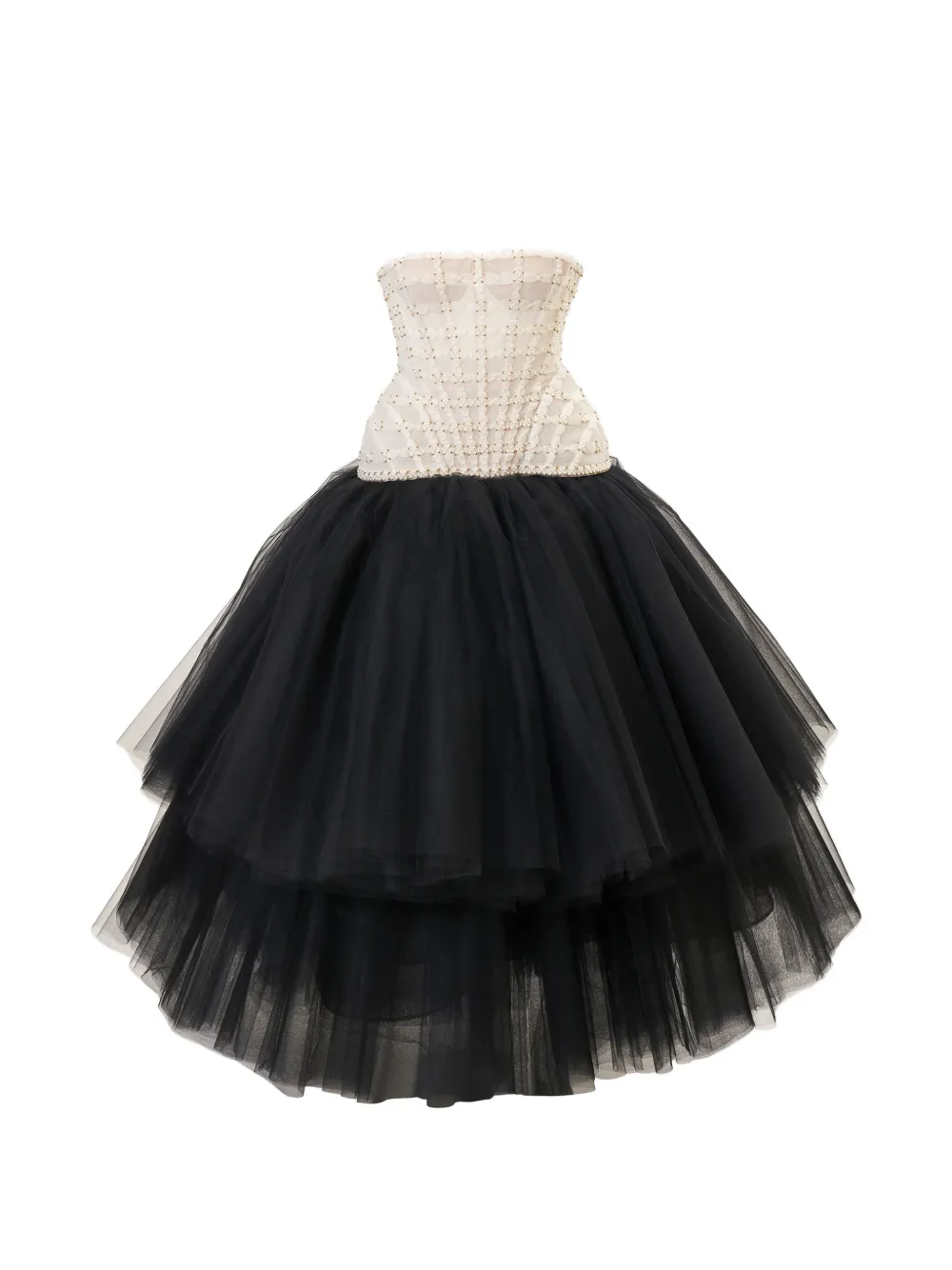 Carolina Herrera pearl-embroidered strapless midi dress - Nero