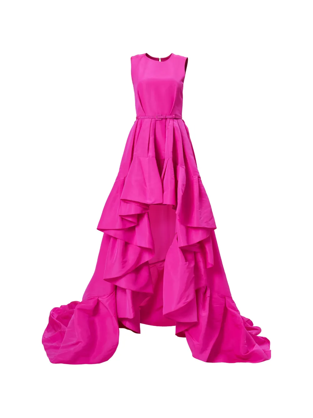 Carolina Herrera ruffle-hem high-low gown - Rosa
