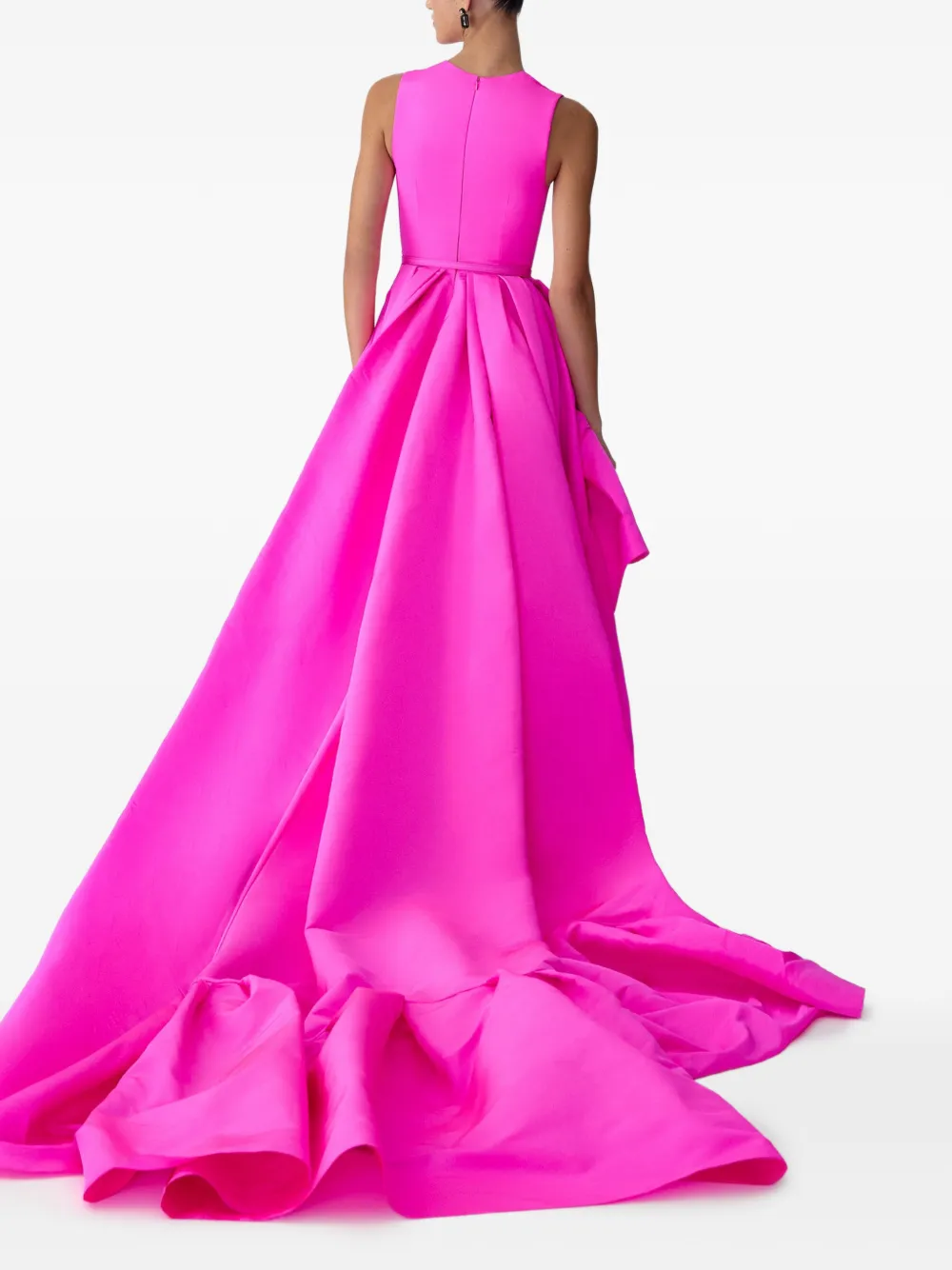 Carolina Herrera Avondjurk met ruche afwerking Roze