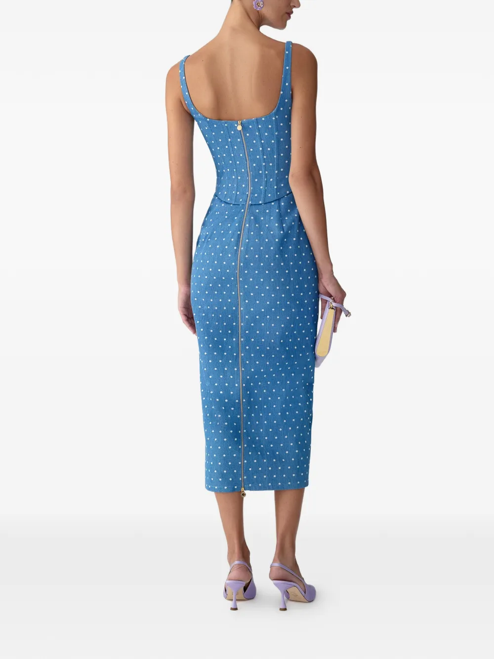 Carolina Herrera Jurk met stippen Blauw