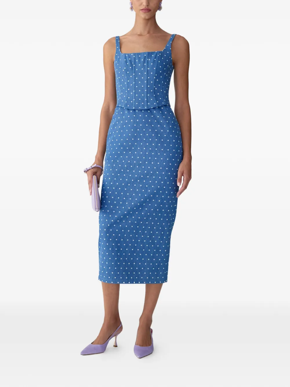 Carolina Herrera Jurk met stippen Blauw