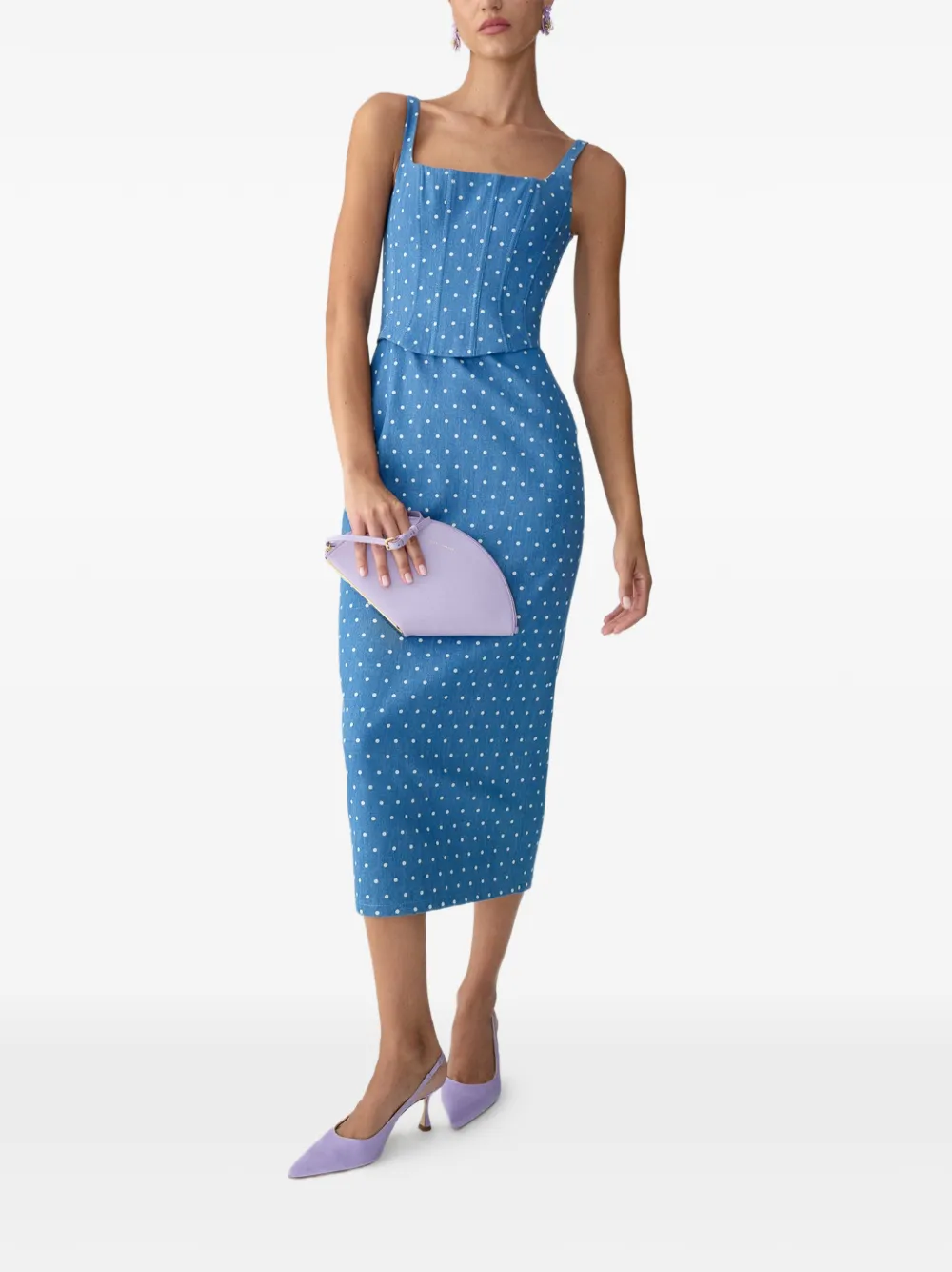 Carolina Herrera Jurk met stippen Blauw