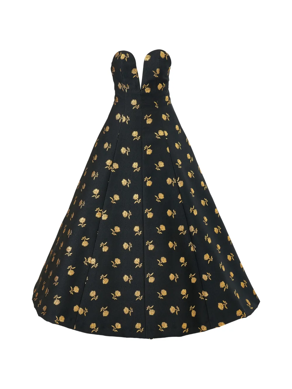 Carolina Herrera Carnation jacquard deep V-neck dress - Nero