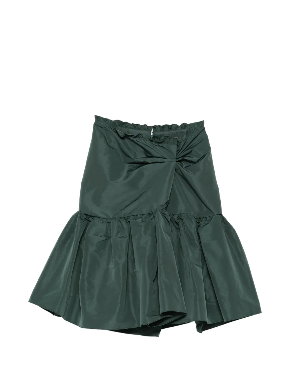 Nº21 ruffled-trim twisted midi skirt - Verde