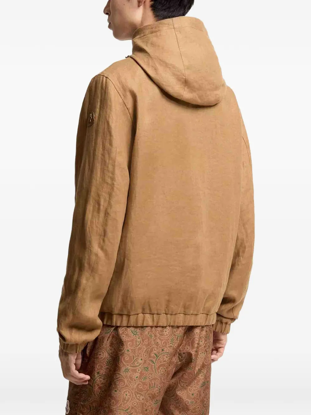 Moncler Duguay windjack met capuchon en logopatch Bruin
