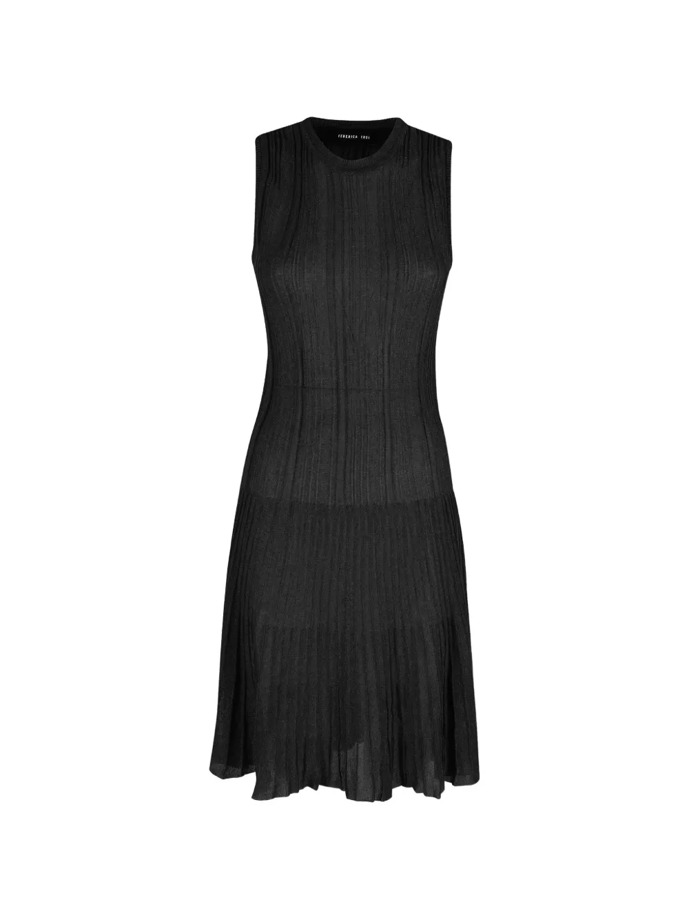 Federica Tosi ribbed-knit sleeveless mini dress - Nero
