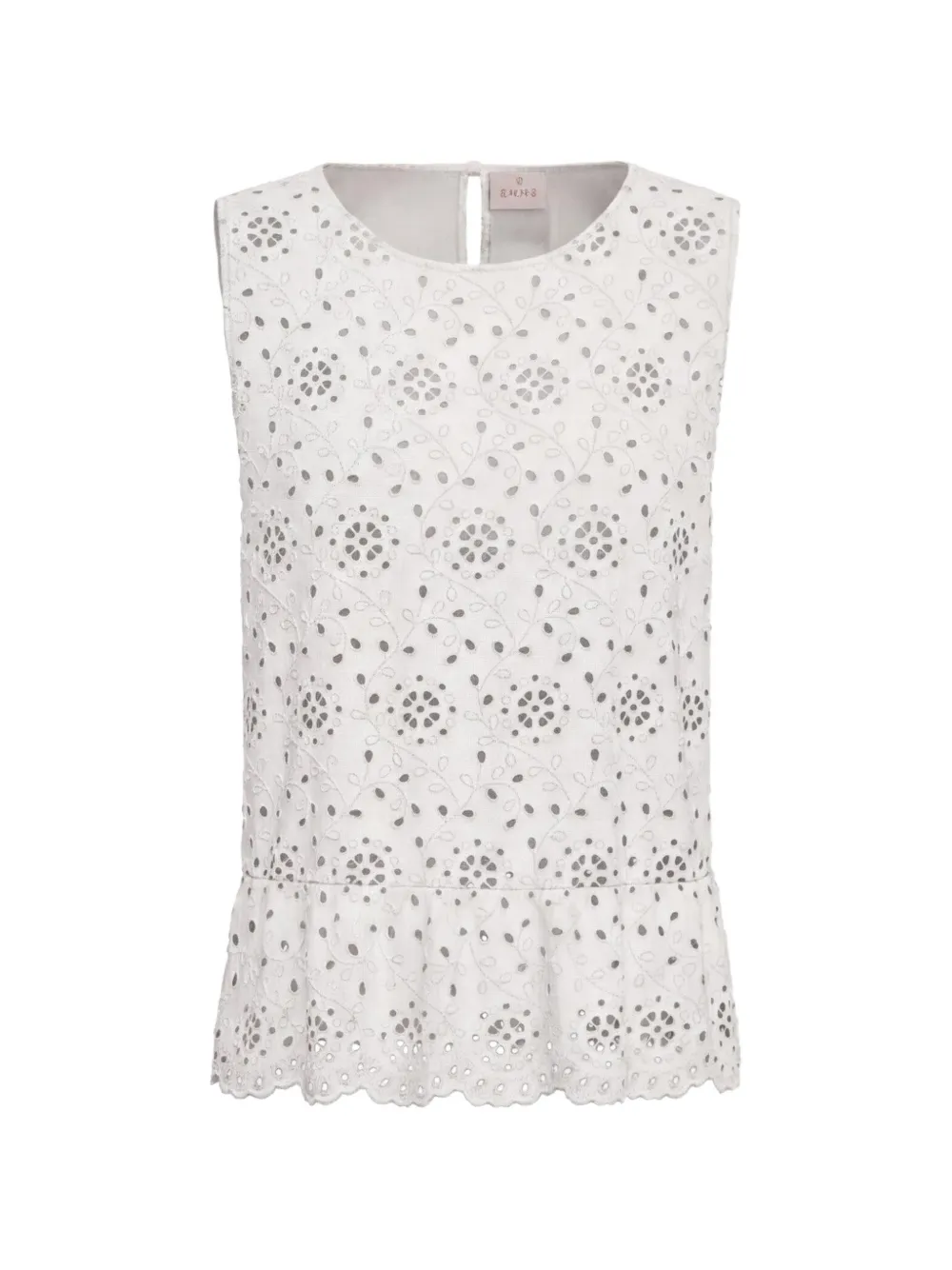 Marella broderie-anglaise peplum top - Bianco
