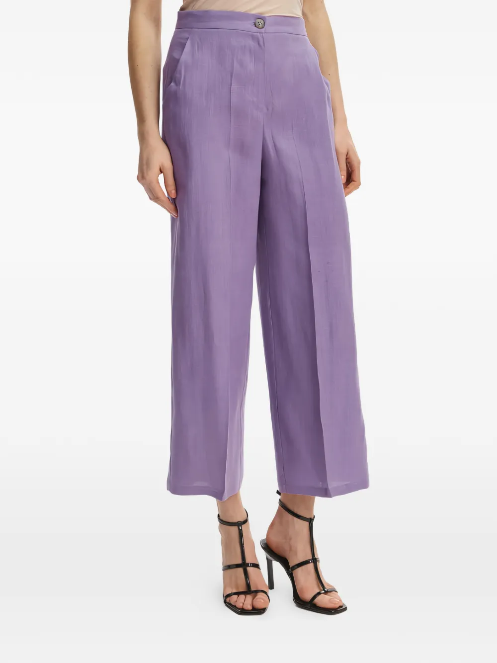 Marella pressed-crease wide-leg trousers - Viola