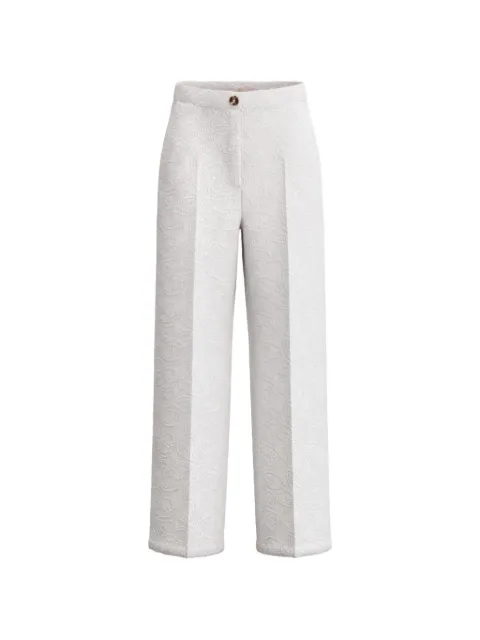 Marella pantalon ample à fleurs brodées