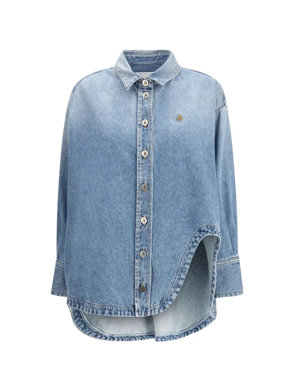 The Attico Diana asymmetric denim shirt - Blau