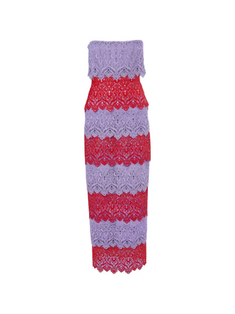Carolina Herrera lace-trim strapless maxi dress 
