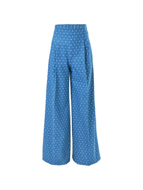 Carolina Herrera polka-dot denim wide-leg Marisol pants