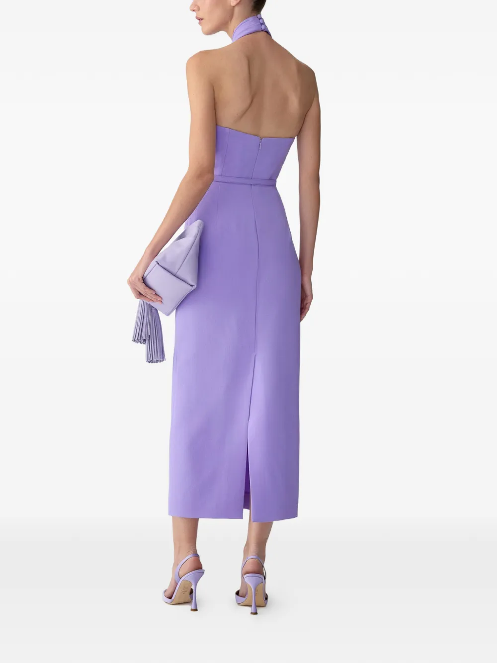 Carolina Herrera Jurk met halternek Paars