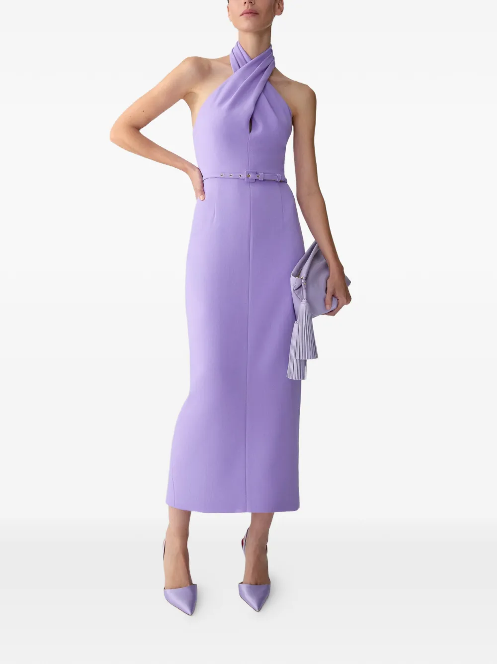 Carolina Herrera Jurk met halternek Paars
