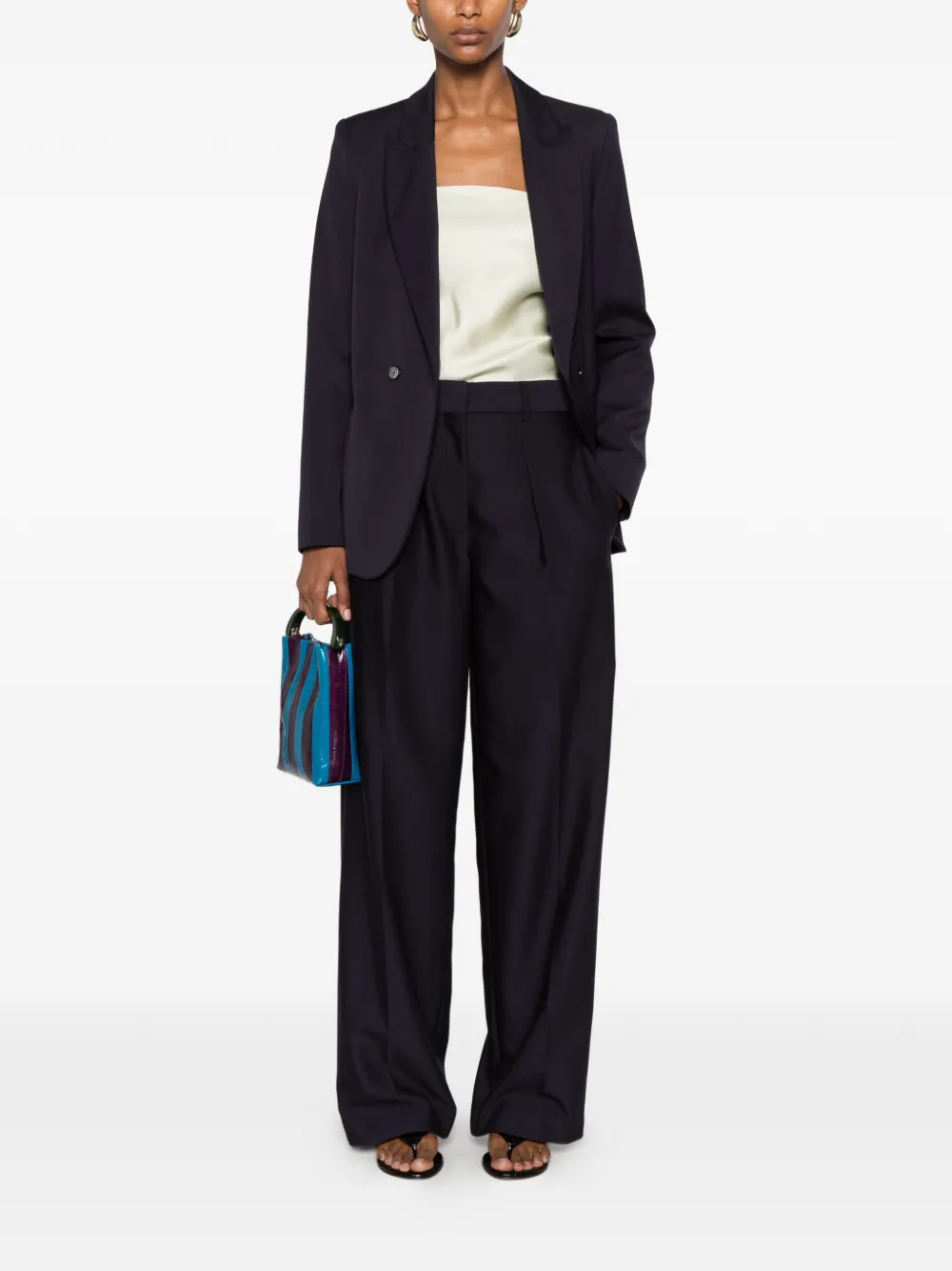 Forte Blazer met dubbele rij knopen Blauw