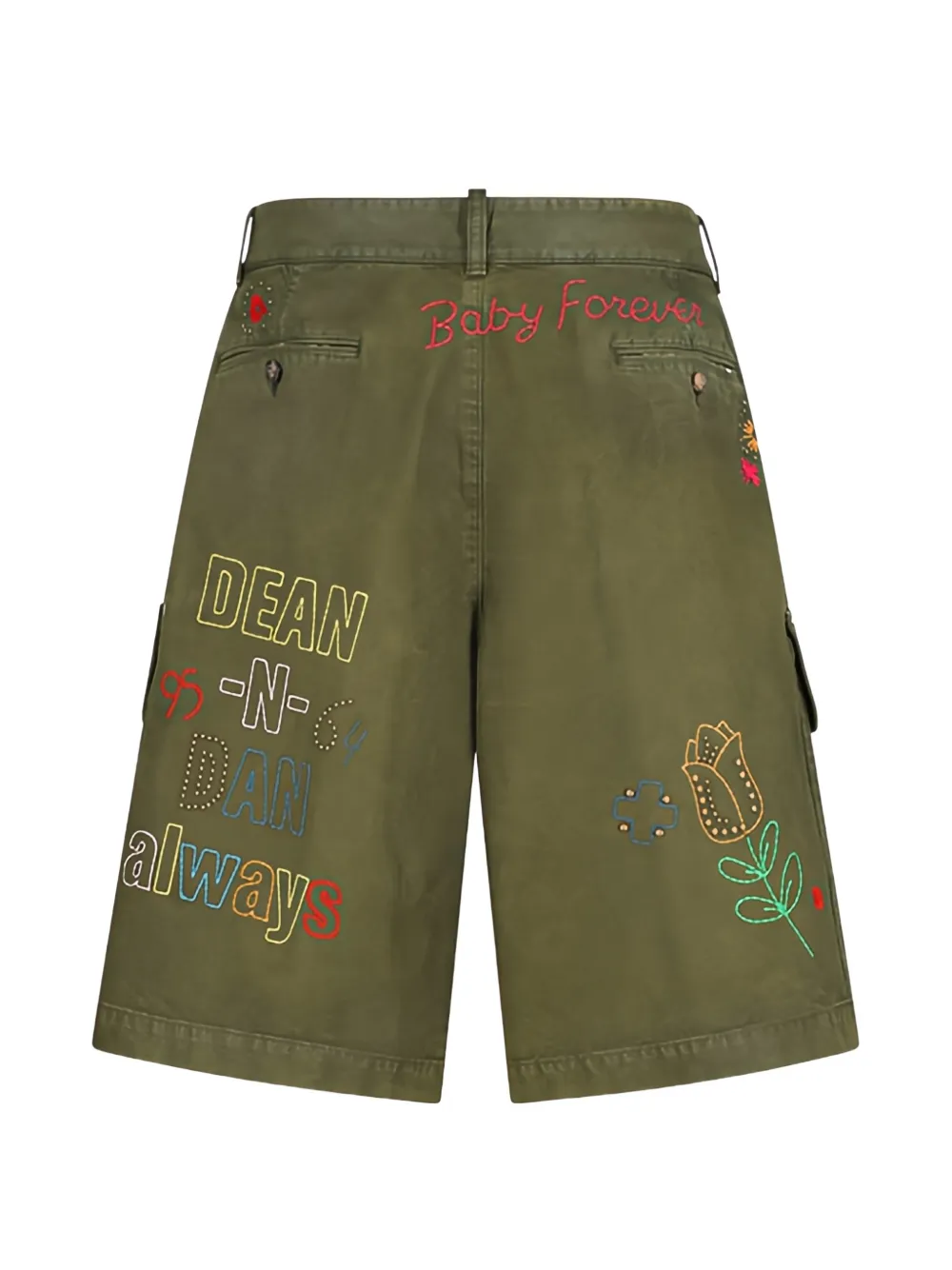 DSQUARED2 embroidered cargo shorts Groen