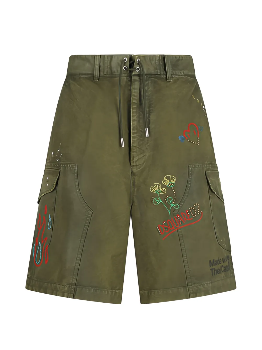 DSQUARED2 embroidered cargo shorts - Verde