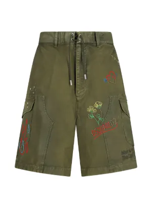 DSQUARED2 Garment Dyed Carpenter Shorts | Green | FARFETCH