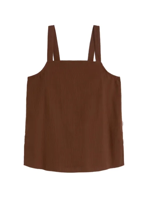 Ecoalf Aria seersucker-textured sleeveless blouse