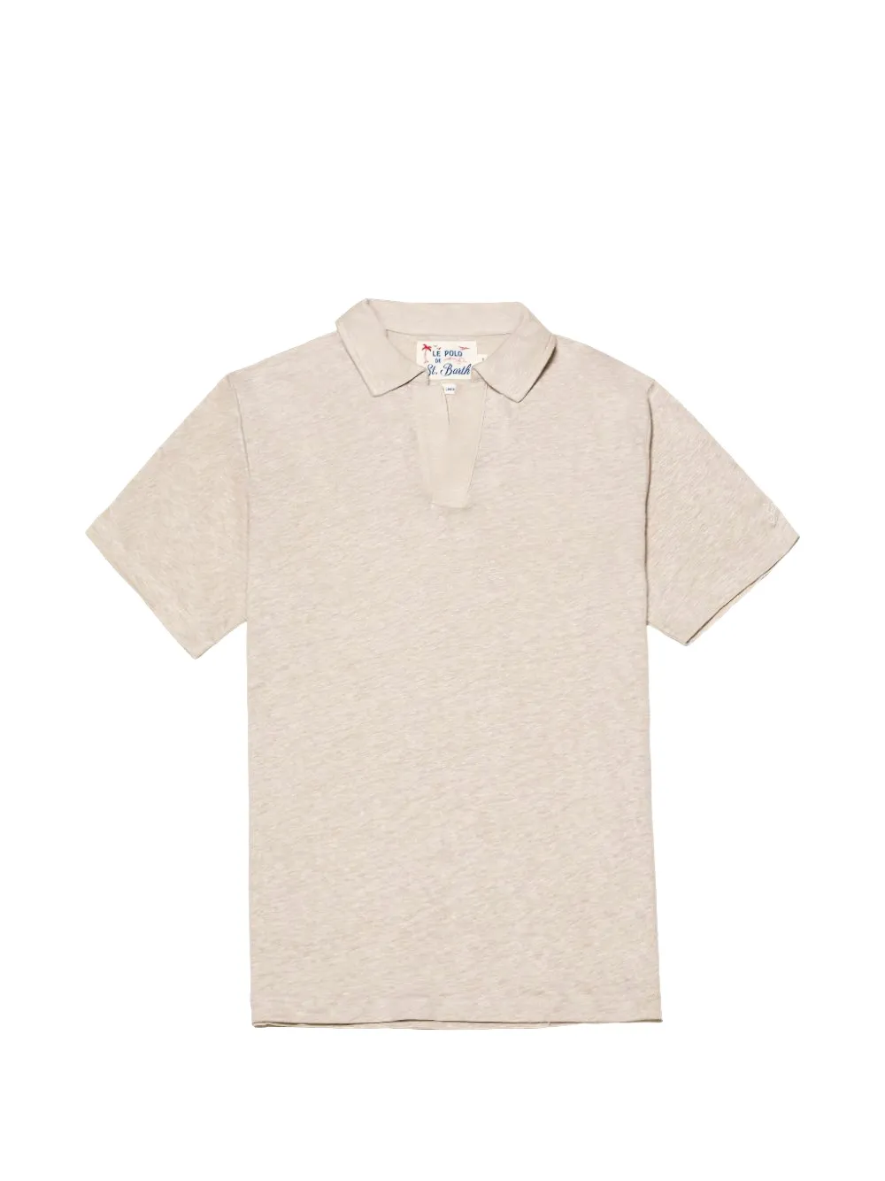 MC2 Saint Barth Fraser poloshirt met V-hals en korte mouwen Beige