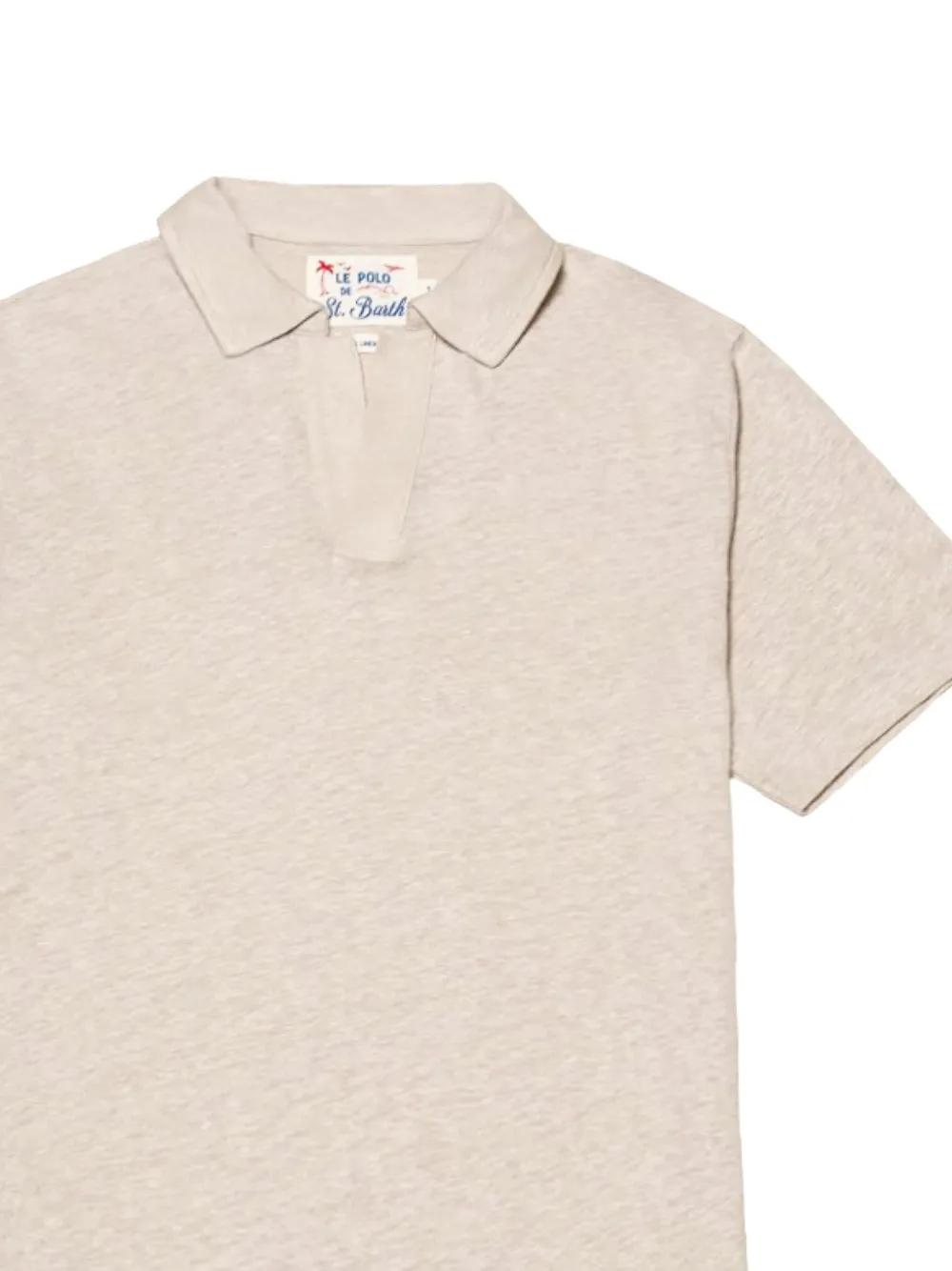 MC2 Saint Barth Fraser poloshirt met V-hals en korte mouwen Beige