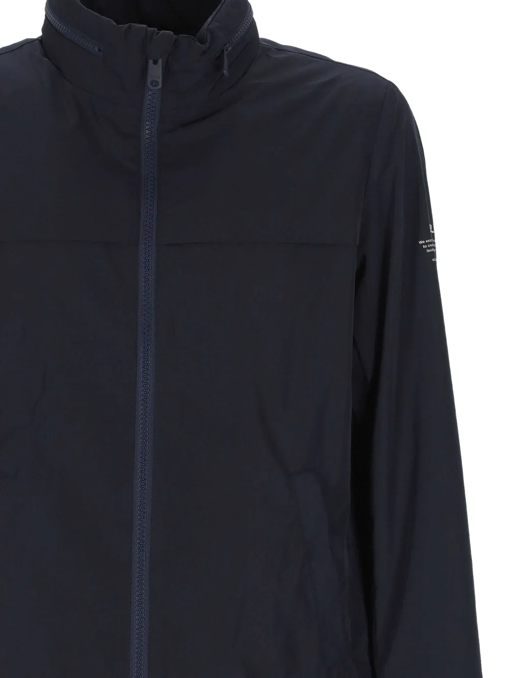 Ecoalf Beni jack met hoge hals en rits Blauw