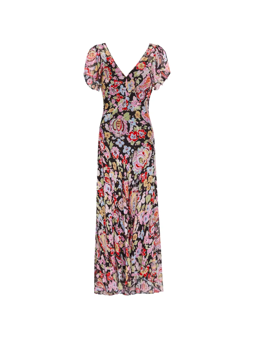 Rixo floral-print V-neck dress - Nero