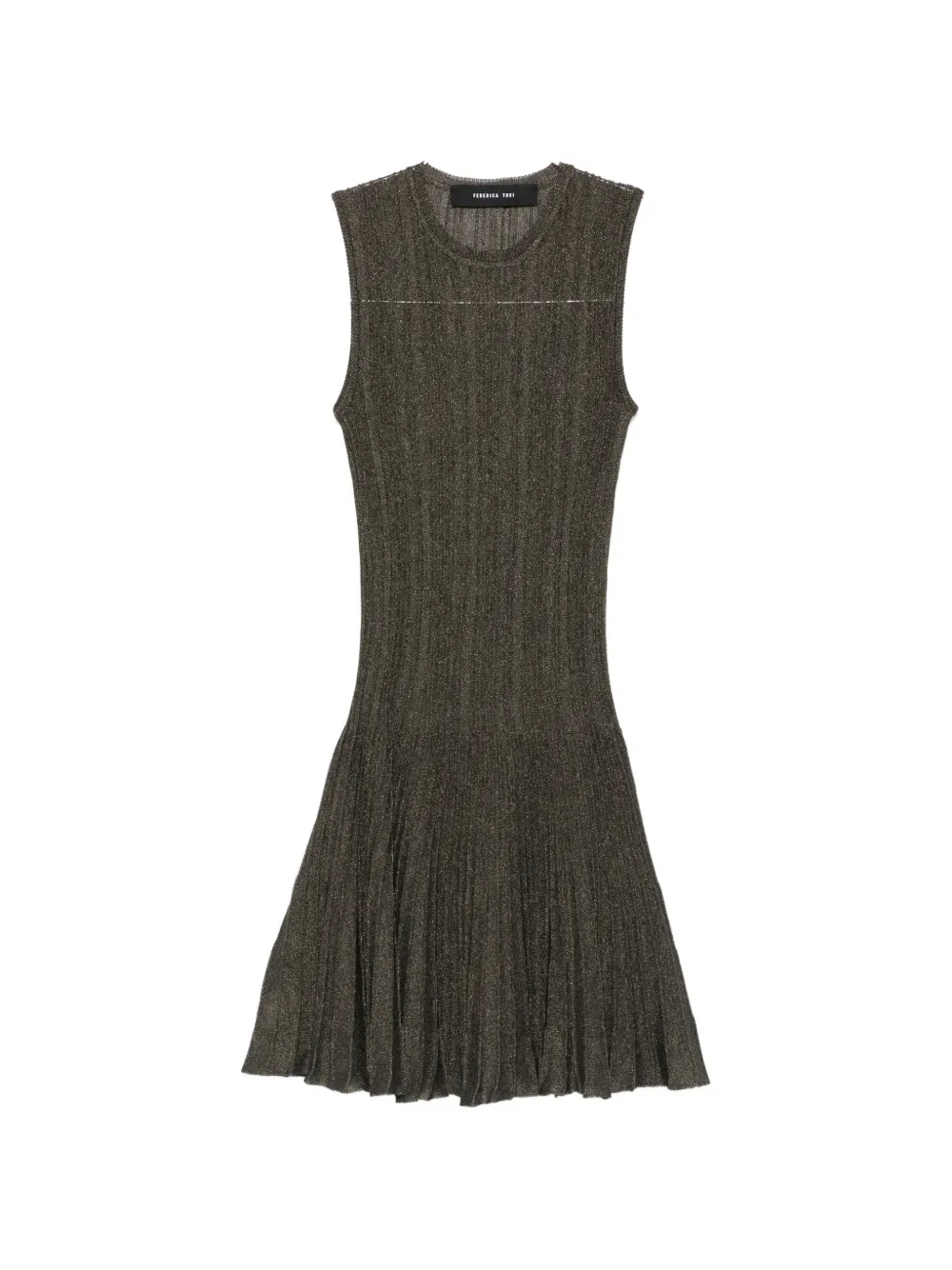 Federica Tosi Ribbed-knit Sleeveless Mini Dress In Multi