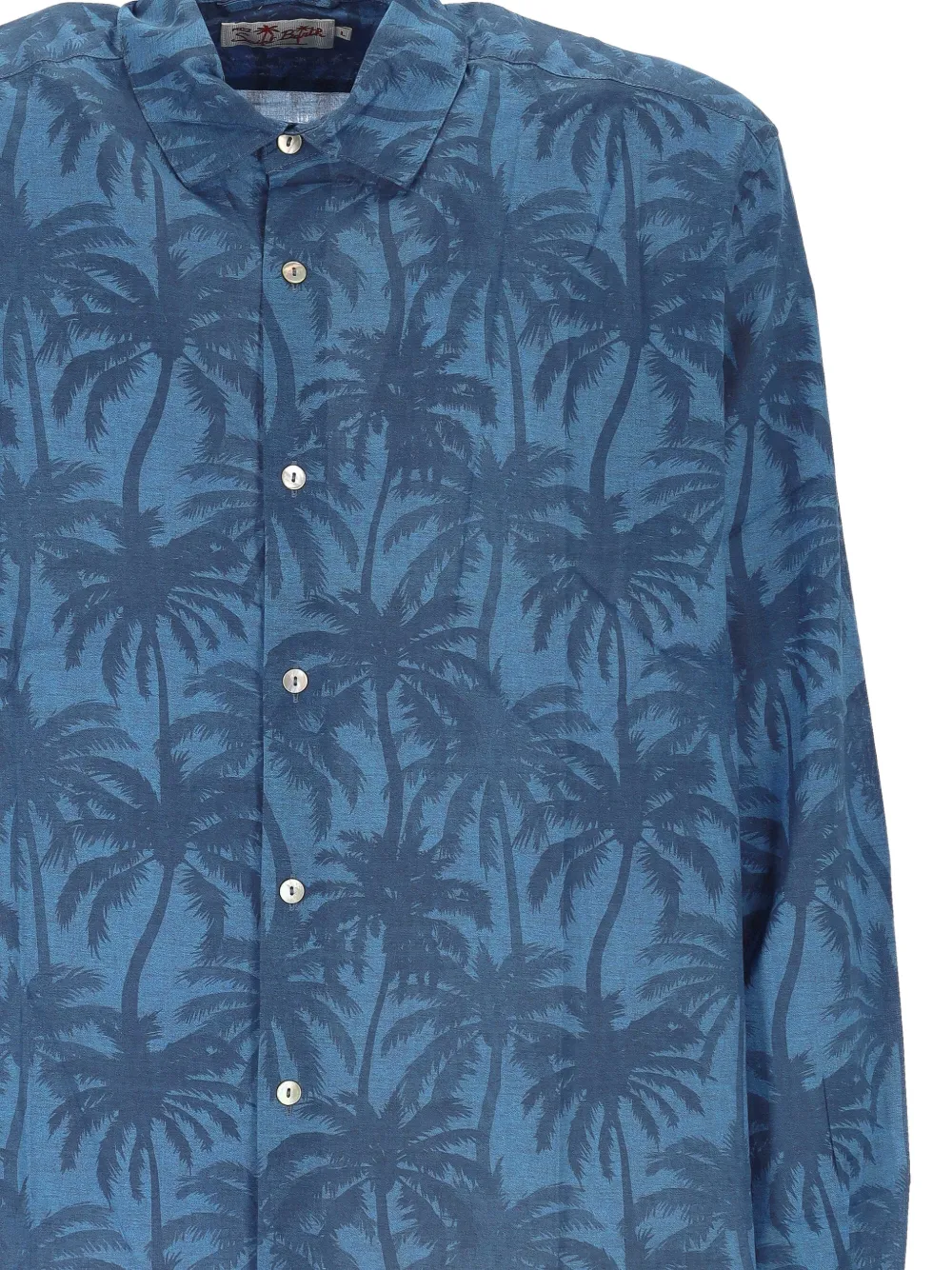 MC2 Saint Barth Overhemd met palmboom-print en lange mouwen Blauw