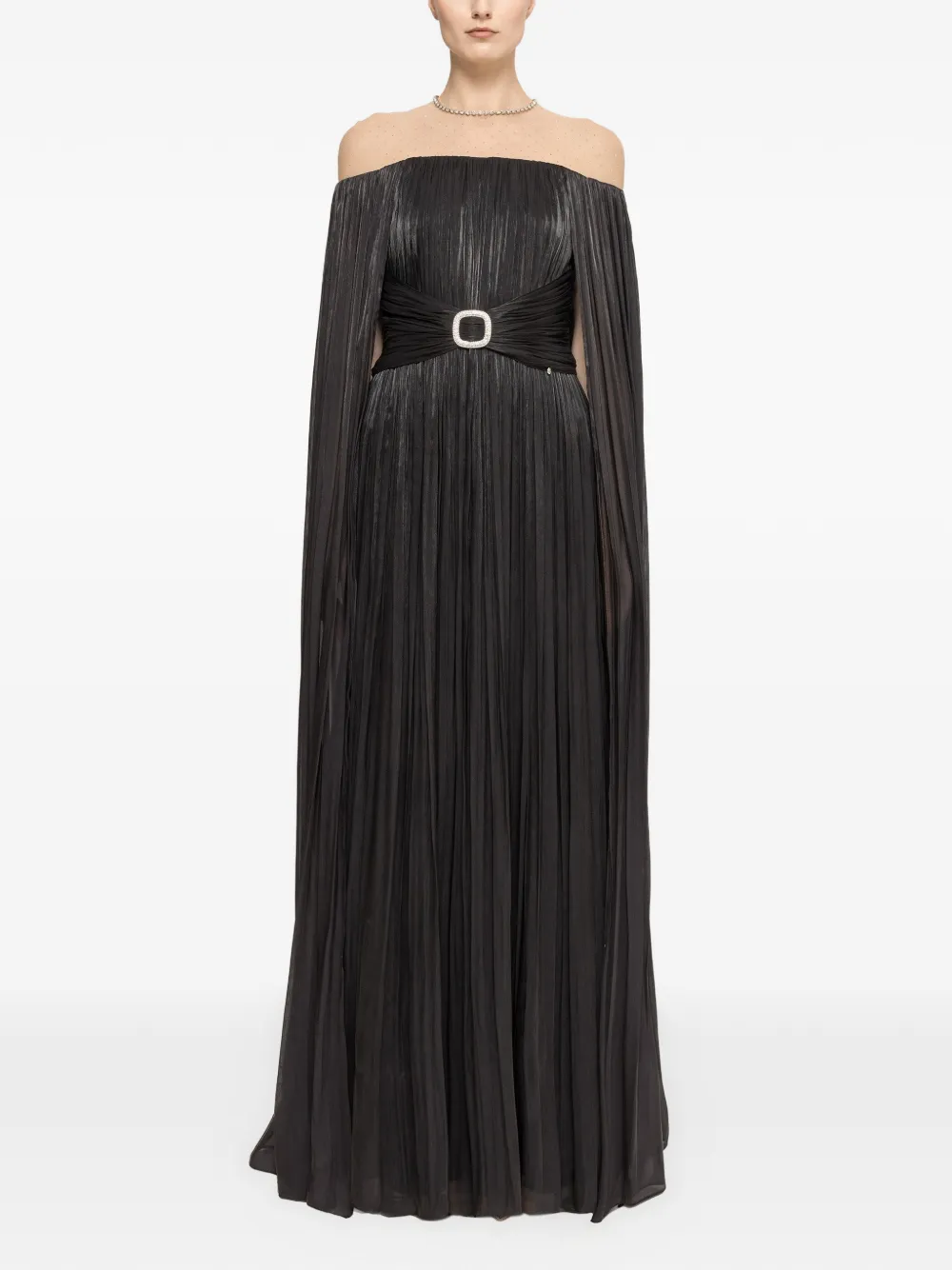 NISSA Maxi-jurk met cape-design Zwart