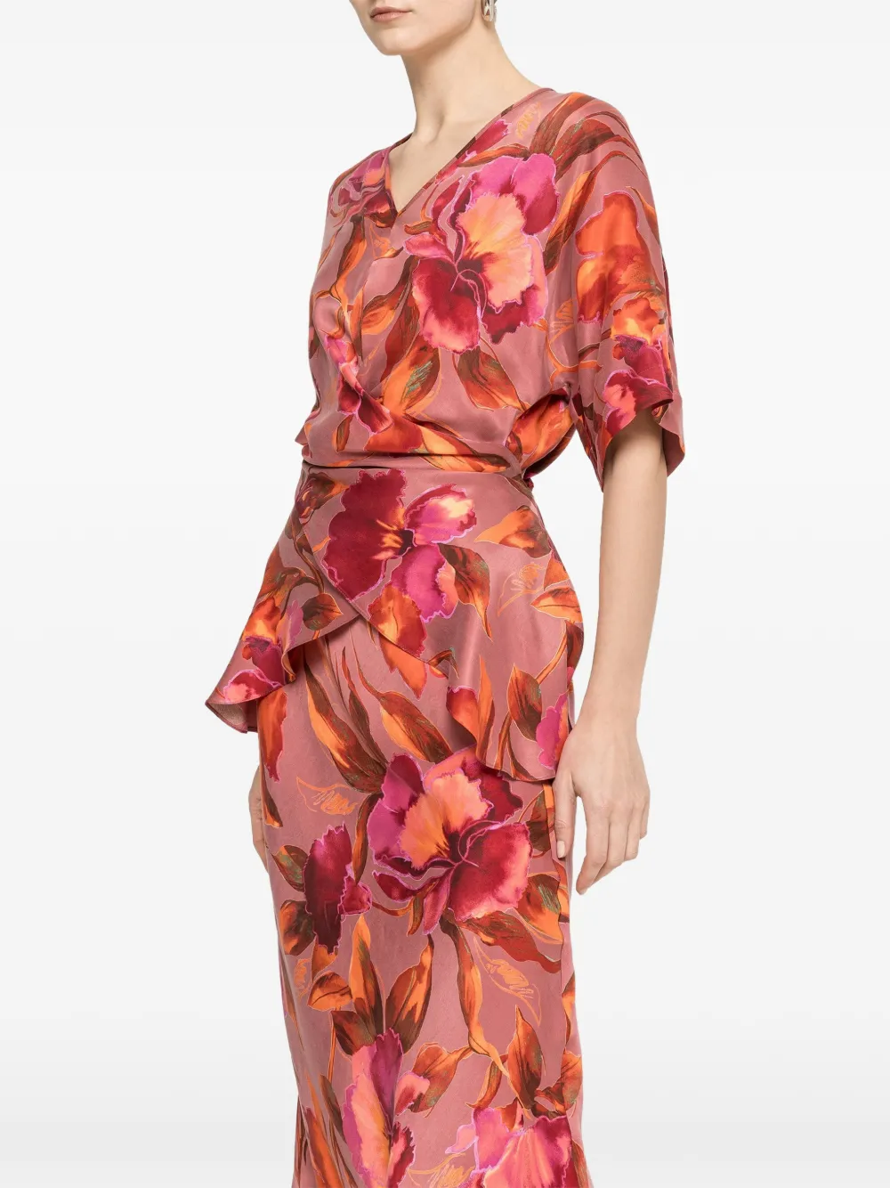 NISSA printed midi skirt - Rosa