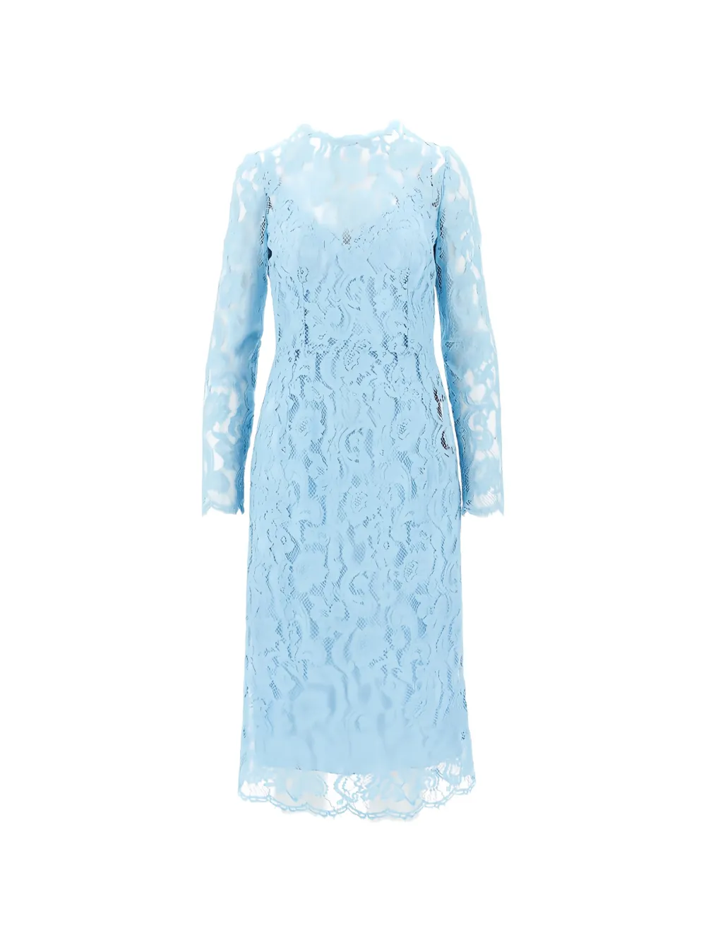 Dolce & Gabbana floral-lace high-neck dress - Blu