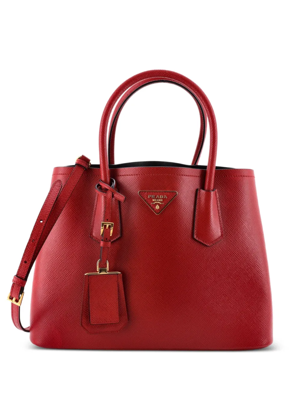 Prada Pre-Owned Cuir Double Saffiano Leather Medium tote bag - Red