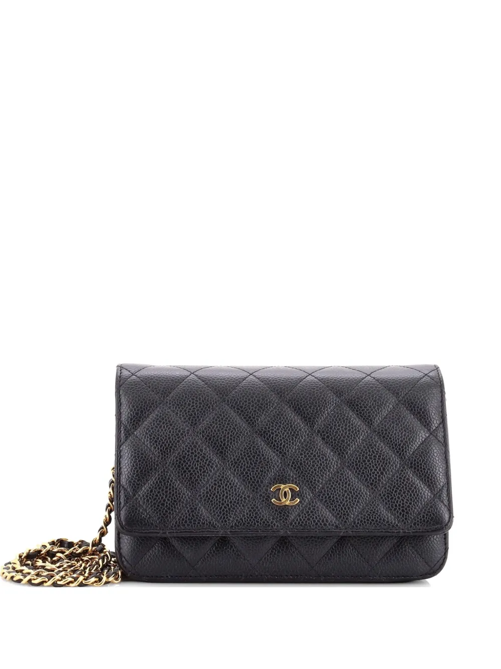 CHANEL Pre-Owned Wallet on Chain Quilted Caviar crossbody bag - Schwarz